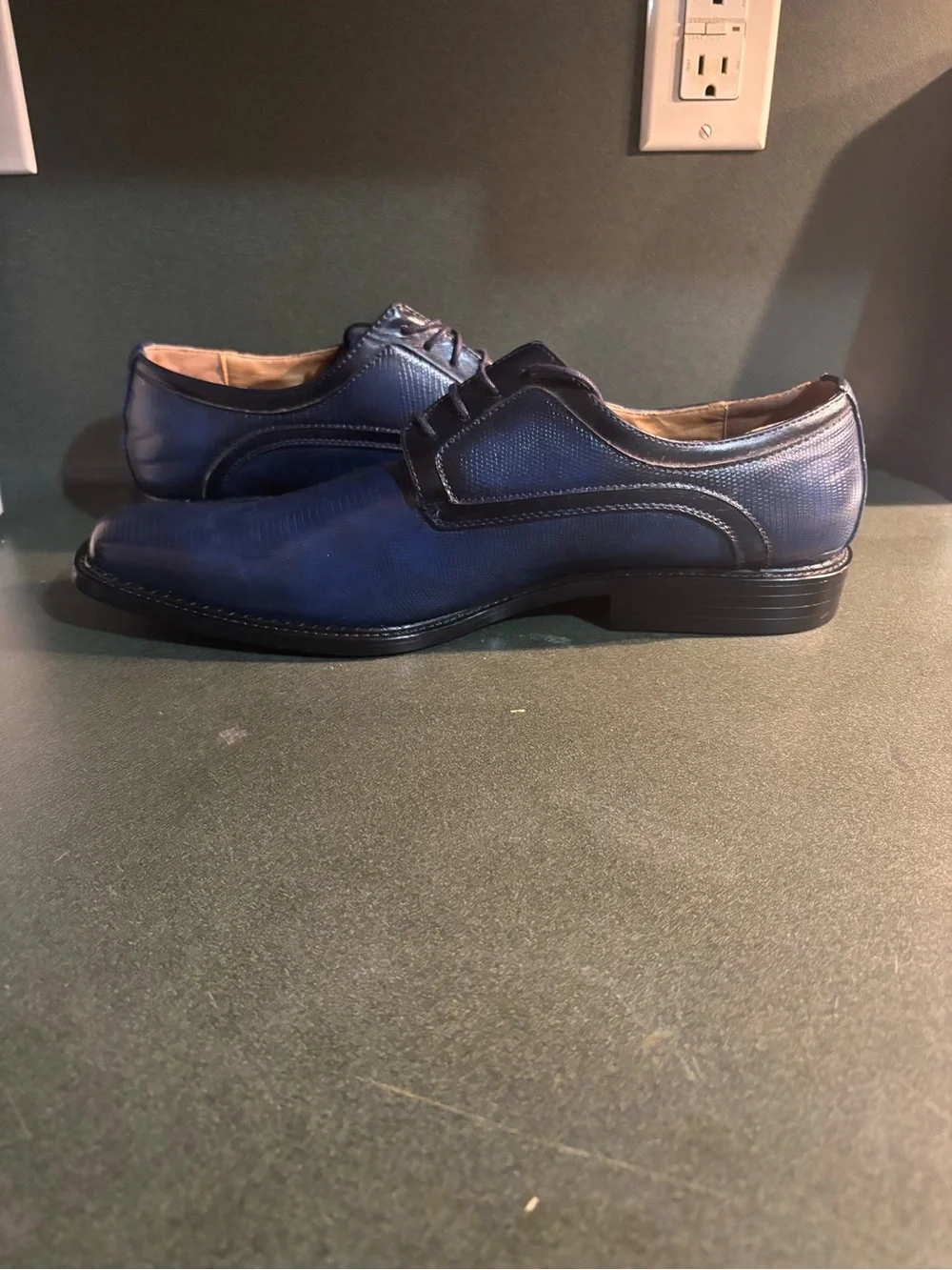 Men Dress Shoes Sq Toe Tie, Brand New NAVY & BLACK ANTONIO CERRELLI 6792 SZ 15W